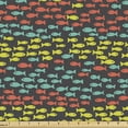 thumbnail image 1 of Ambesonne Fish Fabric by the Yard Upholstery, Retro Style Small Animals, 3 Yards, Multicolor, 1 of 4