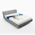 thumbnail image 1 of Ambesonne Fish Fitted Sheet 2 Pcs Set, Goldfish Swimming in Water, California King, Blue Orange, 1 of 1