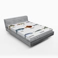 thumbnail image 1 of Ambesonne Fish Fitted Sheet, Aquatic Animal Composition, Queen Size, Multicolor, 1 of 2