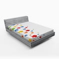 thumbnail image 1 of Ambesonne Fish Fitted Sheet, Colorful Sea Animals Swimming, Queen Size, Multicolor, 1 of 2