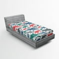 thumbnail image 1 of Ambesonne Fish Fitted Sheet, Colorful Shark Patterns, Twin XL Size, Multicolor, 1 of 2