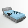 thumbnail image 1 of Ambesonne Fish Fitted Sheet, Funny Cartoon Motivation, Twin Size, Blue and Black, 1 of 2
