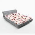 thumbnail image 1 of Ambesonne Fish Fitted Sheet, Koi Shoal Marine, Full Size, Orange, 1 of 3