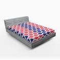 thumbnail image 1 of Ambesonne Fish Fitted Sheet, Nautical Fish Theme Design, Full Size, Red and Navy Blue, 1 of 3