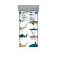 thumbnail image 1 of Ambesonne Fish Fitted Sheet & Pillow Sham Set, Cartoon Shark Types Wild, Twinxl, Multicolor, 1 of 2
