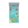 thumbnail image 1 of Ambesonne Fish Fitted Sheet & Pillow Sham Set, Cartoon Underwater Theme, Twin, Multicolor, 1 of 2