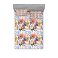 thumbnail image 1 of Ambesonne Fish Fitted Sheet & Pillow Sham Set, Coral Reef Scallop Shells, Queen, Multicolor, 1 of 2
