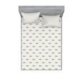 thumbnail image 1 of Ambesonne Fish Fitted Sheet & Pillow Sham Set, Minimalist Fish Bones Skeleton, Full, Black and Coconut, 1 of 2