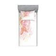 thumbnail image 1 of Ambesonne Fish Fitted Sheet & Pillow Sham Set, Pink Floral, Twinxl, Pink Yellow, 1 of 2