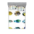 thumbnail image 1 of Ambesonne Fish Fitted Sheet & Pillow Sham Set, Sea Creatures Nautical, Full, Multicolor, 1 of 2
