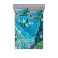 thumbnail image 1 of Ambesonne Fish Fitted Sheet & Pillow Sham Set, Underwater Scenery, Calking, Multicolor, 1 of 2