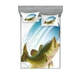 thumbnail image 1 of Ambesonne Fish Fitted Sheet & Pillow Sham Set, Wild Life in Nature Theme, Full, Green Blue, 1 of 2