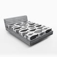 thumbnail image 1 of Ambesonne Fish Fitted Sheet, Sea Animals Black White, Full Size, Black White, 1 of 2
