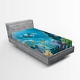 thumbnail image 1 of Ambesonne Fish Fitted Sheet, Underwater Scenery, Twin XL Size, Multicolor, 1 of 3