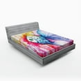 thumbnail image 1 of Ambesonne Fish Fitted Sheet, Watercolor Abstract Art, Full Size, Multicolor, 1 of 2