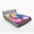 thumbnail image 1 of Ambesonne Fish Fitted Sheet, Watercolor Abstract Art, Queen Size, Multicolor, 1 of 2