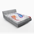 thumbnail image 1 of Ambesonne Fish Fitted Sheet, Watercolor Japanese Carps, Queen Size, Blue Orange, 1 of 2