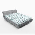 thumbnail image 1 of Ambesonne Fish Fitted Sheet, Watercolor Marine Animal, Queen Size, Teal, 1 of 2