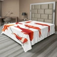 thumbnail image 1 of Ambesonne Fish Flat Sheet, Koi Shoal Chinese Animal, Full Size, Orange White, 1 of 1