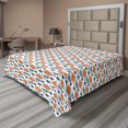 thumbnail image 1 of Ambesonne Fish Flat Sheet, Marine Cartoon Animal, Full Size, White Blue Grey Orange, 1 of 1