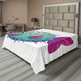 thumbnail image 1 of Ambesonne Fish Flat Sheet, Vibrant Color Bubble Fish, King Size, Mint Green Hot Pink, 1 of 1