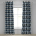 thumbnail image 1 of Ambesonne Fish Grommet Curtain, Cartoon Aquarium, 50" x 96", Slate and Cadet Blue Tan, 1 of 6