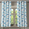 thumbnail image 1 of Ambesonne Fish Grommet Curtain, Geometric Net Design Dots, 50" x 63", Blue Pale Blue White, 1 of 6