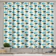 thumbnail image 1 of Ambesonne Fish Kitchen Curtains, Cartoon Style Scale Motifs, 55"x39", Multicolor, 1 of 2