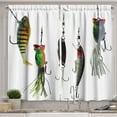 thumbnail image 1 of Ambesonne Fish Kitchen Curtains, Fishing Baits Hobby Leisure, 55"x36", Multicolor, 1 of 3