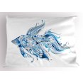 thumbnail image 1 of Ambesonne Fish Pillow Sham, Abstract Betta Splenden, 26" X 20", Blue Azure Blue, 1 of 2