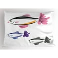 thumbnail image 1 of Ambesonne Fish Pillow Sham, Bird Faced Animals Swim, 26" X 20", Dried Rose Dimgrey, 1 of 2