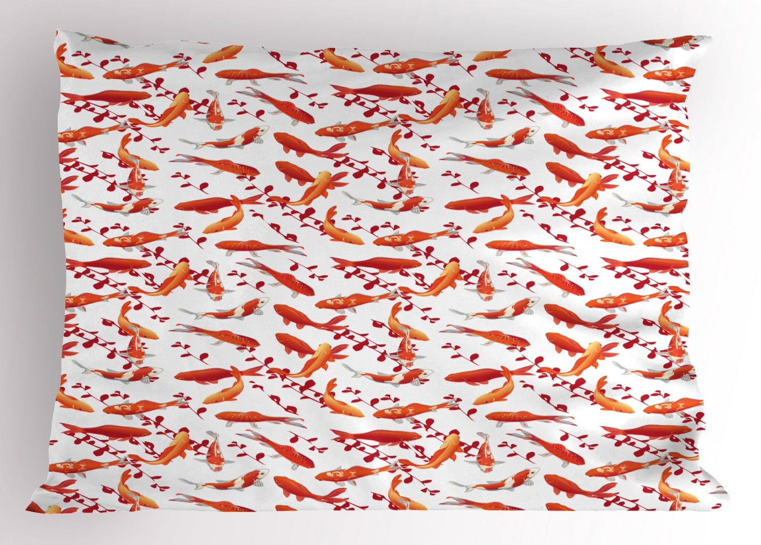 Ambesonne Fish Pillow Sham, Ornamental Aquatic Animal, 26