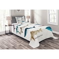 thumbnail image 1 of Ambesonne Fish Quilted Bedspread Set 2 Pcs, Cartoon Shark Types Wild, Twin Size, Multicolor, 1 of 3