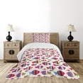 thumbnail image 1 of Ambesonne Fish Quilted Bedspread Set 2 Pcs, Vibrant Striped Fishes, Twin Size, Multicolor, 1 of 6