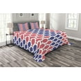 thumbnail image 1 of Ambesonne Fish Quilted Bedspread Set 3 Pcs, Nautical Fish Theme Design, King Size, Red and Navy Blue, 1 of 3