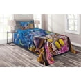 thumbnail image 1 of Ambesonne Fish Quilted Coverlet 2 Pcs, Ocean Beauties, Twin Size, Multicolor, 1 of 2