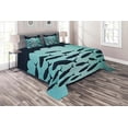thumbnail image 1 of Ambesonne Fish Quilted Coverlet 3 Pcs, Surreal Ocean Life Theme, King Size, Blue Turquoise, 1 of 2