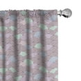 thumbnail image 1 of Ambesonne Fish Scale Window Curtains, Japanese Wave Pastel, Each 28" W x 95" L, Mauve Taupe Multicolor, 1 of 5