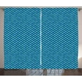 thumbnail image 1 of Ambesonne Fish Scale Curtains 2 Panel Set, Waterdrop Circles, 108" x 63", Blue and Turquoise, 1 of 3