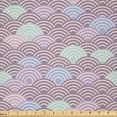 thumbnail image 1 of Ambesonne Fish Scale Fabric by the Yard Microfiber, Japanese Wave Pastel, 3 Yards, Mauve Taupe Multicolor, 1 of 4