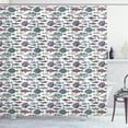 thumbnail image 1 of Ambesonne Fish Shower Curtain, Seafood Cuisine Pattern, 69"Wx84"L, Multicolor, 1 of 3