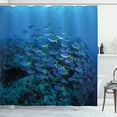 thumbnail image 1 of Ambesonne Fish Shower Curtain, Shoal Reef Ocean, 69"Wx84"L, Multicolor, 1 of 5
