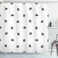 thumbnail image 1 of Ambesonne Fish Shower Curtain, Underwater Tropical Animals, 69"Wx84"L, Black and White, 1 of 3
