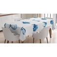 thumbnail image 1 of Ambesonne Fish Tablecloth Rectangular Table Cover, Array of Fish Marine Life, 60"x84", Blue White, 1 of 4