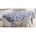thumbnail image 1 of Ambesonne Fish Tablecloth Rectangular Table Cover, Eastern Traditional Animal, 60"x84", Dark Blue White, 1 of 3