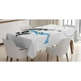 thumbnail image 1 of Ambesonne Fish Tablecloth Rectangular Table Cover, Hand Drawn Art Nautical, 60"x90", Black Blue, 1 of 4
