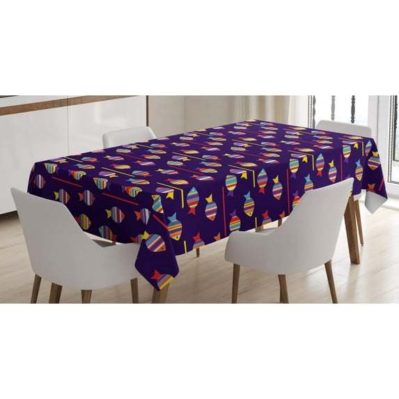 Ambesonne Fish Tablecloth Rectangular Table Cover, Rainbow Patterned Animals, 60"x90", Multicolor