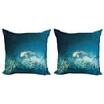 thumbnail image 1 of Ambesonne Fish Throw Pillow Cover 2 Pack, Animals Teal Wildlife, 24", Teal Beige, 1 of 6