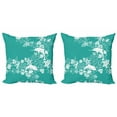 thumbnail image 1 of Ambesonne Fish Throw Pillow Cover 2 Pack, Dolphins and Flowers, 16", Sea Green White, 1 of 2