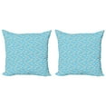 thumbnail image 1 of Ambesonne Fish Throw Pillow Cover 2 Pack, Hand Drawn Style Flock, 16", Pale Blue White, 1 of 2